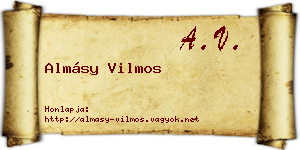 Almásy Vilmos névjegykártya